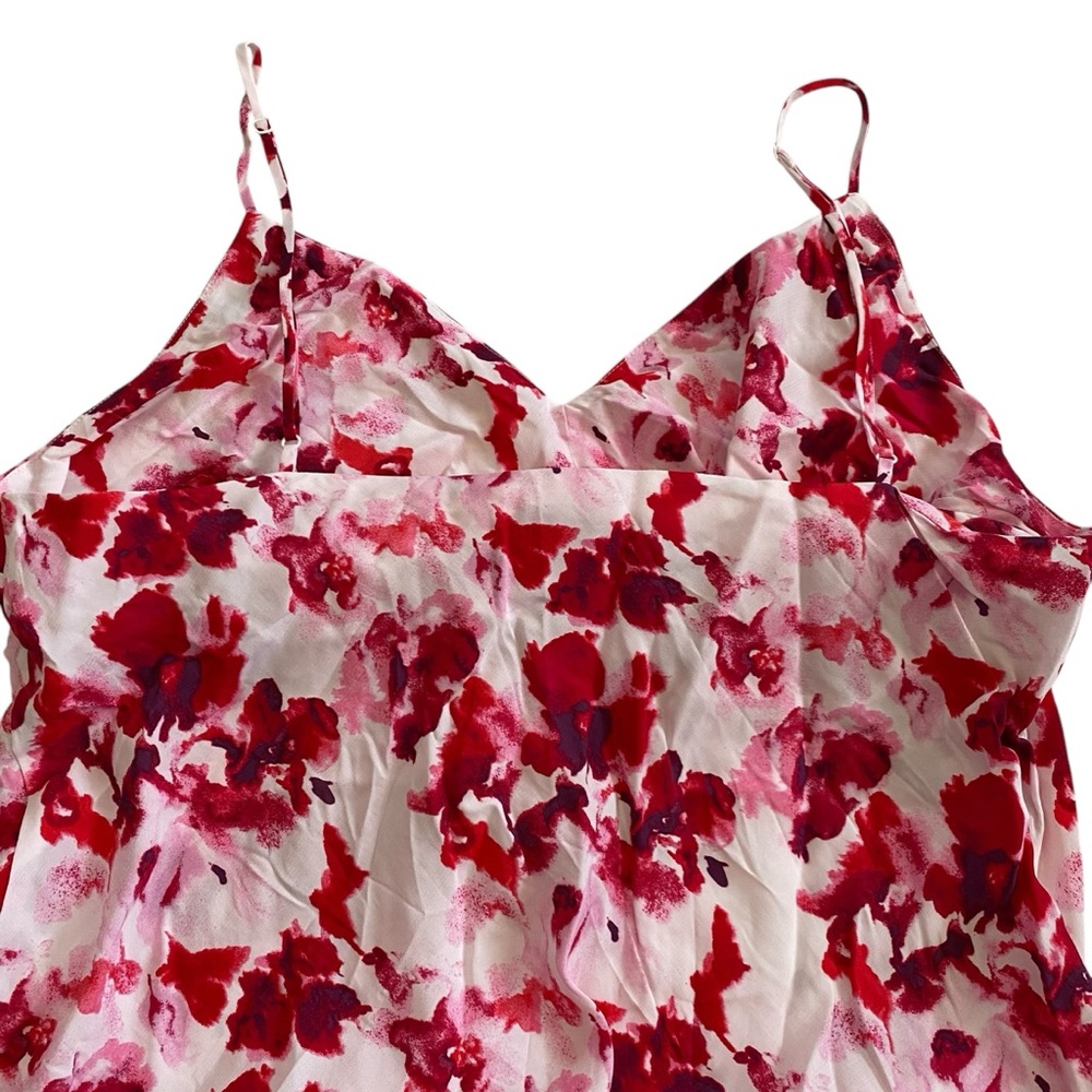 NWT a new day Red Floral Crepe Midi Slip Dress Women’s Size Large - Picture 6 of 12